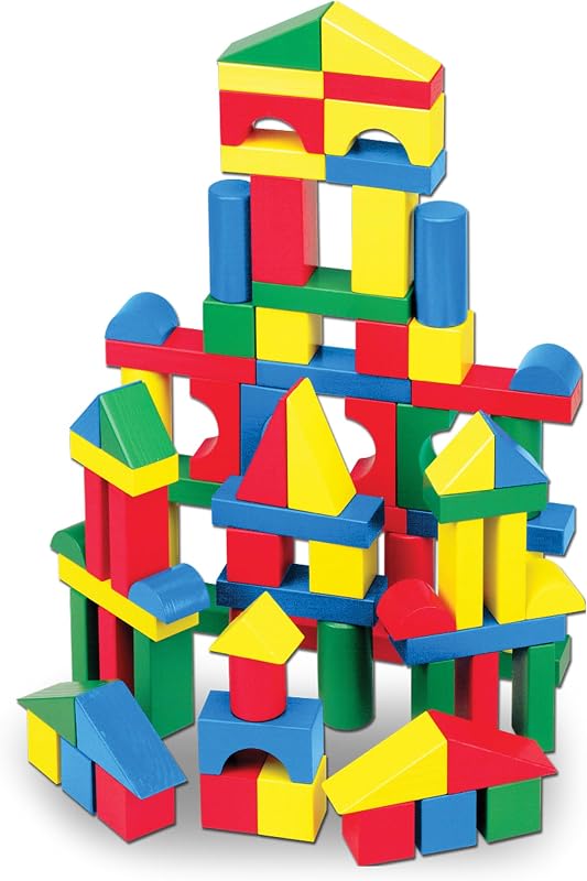 Melissa & Doug Wooden Building Blocks Set, 100 Blocks