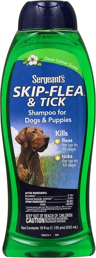 Sergeant's Guardian Flea and Tick Shampoo for Dogs, Clean Cotton, 16 oz